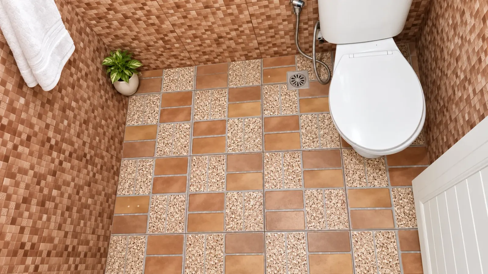 Kamar mandi dalam Kamar AC Penginapan Angkasa dengan kloset duduk