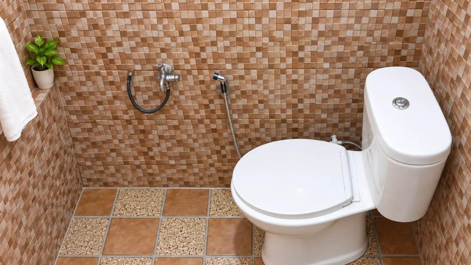 Kamar mandi dalam Kamar AC Penginapan Angkasa dengan shower dan wastafel